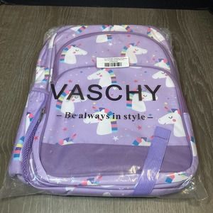 New Big Girl’s Vaschy Backpack Pink & Purple Unicorn Print